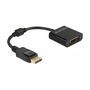 DeLOCK Adaptador DisplayPort 1.2 Macho a DVI Hembra 4K 3840x2160@60Hz Pasivo Negro Cable 0.15 m