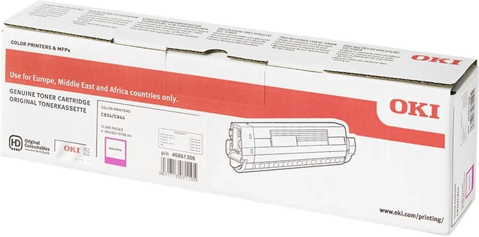 Oki Cartucho de Tóner Magenta 46861306 para Series C834 y C844 Oki Cartucho de Tóner Magenta 46861306 para Series C834 y C844