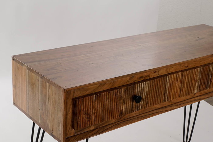 DKD Home Decor Consola de Acacia y Metal Marrón