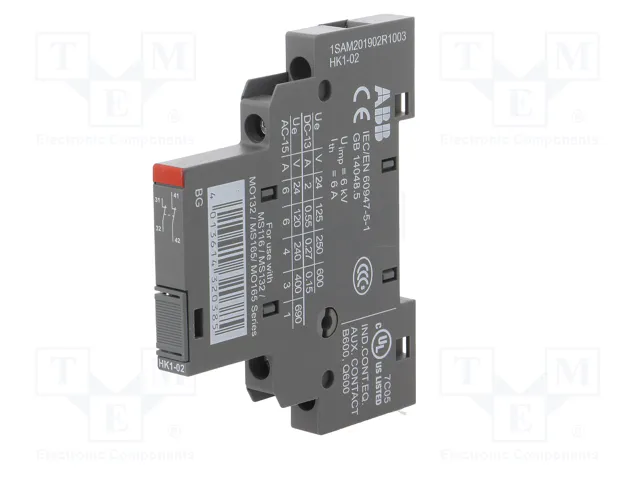 ABB Contactos auxiliares NC x2 lateral agarres de tornillo