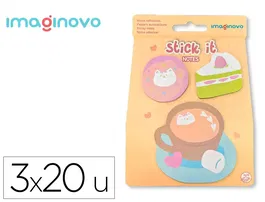 Imaginovo Bloc Notas Adhesivas Foodies Café 20 Hojas Tamaños Surtidos