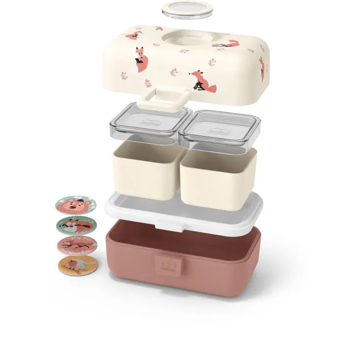 Monbento Fiambrera Infantil MB Tresor Fox, 3 Compartimentos, Sin BPA, MON3760192689731