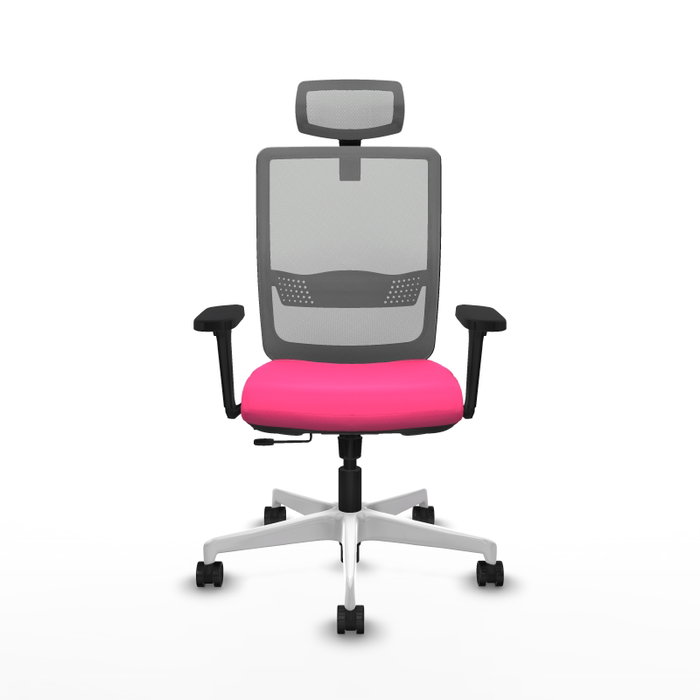 PIQUERAS Y CRESPO Silla de oficina Haches Rosa y Gris con mecanismo Sincro/Traslack PIQUERAS Y CRESPO Silla de oficina Haches Rosa y Gris con mecanismo Sincro/Traslack