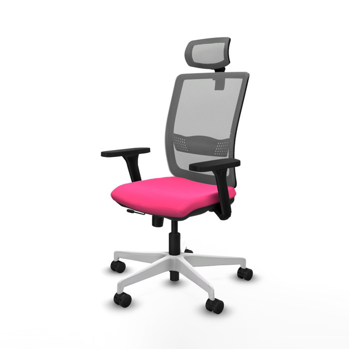 PIQUERAS Y CRESPO Silla de oficina Haches Rosa y Gris con mecanismo Sincro/Traslack PIQUERAS Y CRESPO Silla de oficina Haches Rosa y Gris con mecanismo Sincro/Traslack