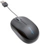 Kensington Pro Fit Ratón Óptico Ambidextro con Cable Retráctil USB, Negro