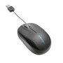 Kensington Pro Fit Ratón Óptico Ambidextro con Cable Retráctil USB, Negro
