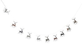 DKD Home Decor Guirnalda Navidad Tradicional Plateado Led Pvc Reno 10 Leds 10 x 3 x 107 cm
