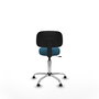 PIQUERAS Y CRESPO Silla Llanos giratoria verde petróleo con base cromada