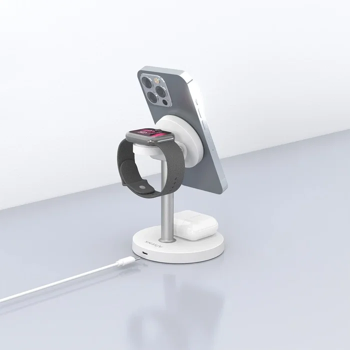Aisens Cargador Inalámbrico 3 en 1 15W USB-C Blanco ASCH-15W3WC065-W Aisens Cargador Inalámbrico 3 en 1 15W USB-C Blanco ASCH-15W3WC065-W
