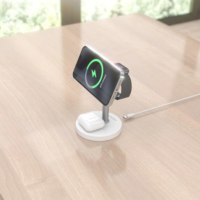 Aisens Cargador Inalámbrico 3 en 1 15W USB-C Blanco ASCH-15W3WC065-W Aisens Cargador Inalámbrico 3 en 1 15W USB-C Blanco ASCH-15W3WC065-W
