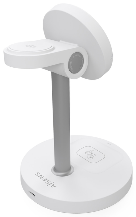 AISENS Cargador Inalámbrico 3 en 1 15W USB-C Blanco ASCH-15W3WC065-W