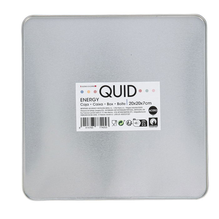 Caja Acero Carbono Energy Quid 20x20x7 cm (12 Unidades)