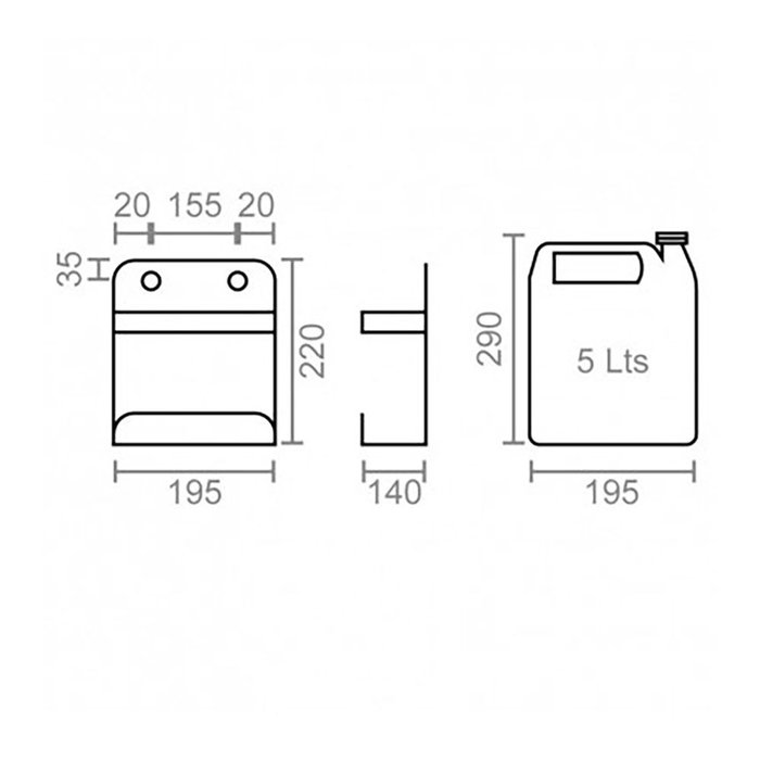 Micel Soporte con Garrafa de 5 Litros para Aire Acondicionado Beige Acero 19.5x14x22.5cm Micel Soporte con Garrafa de 5 Litros para Aire Acondicionado Beige Acero 19.5x14x22.5cm