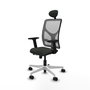 PIQUERAS Y CRESPO Silla de oficina Motilla con mecanismo Sincro/Traslack, Negro y Gris