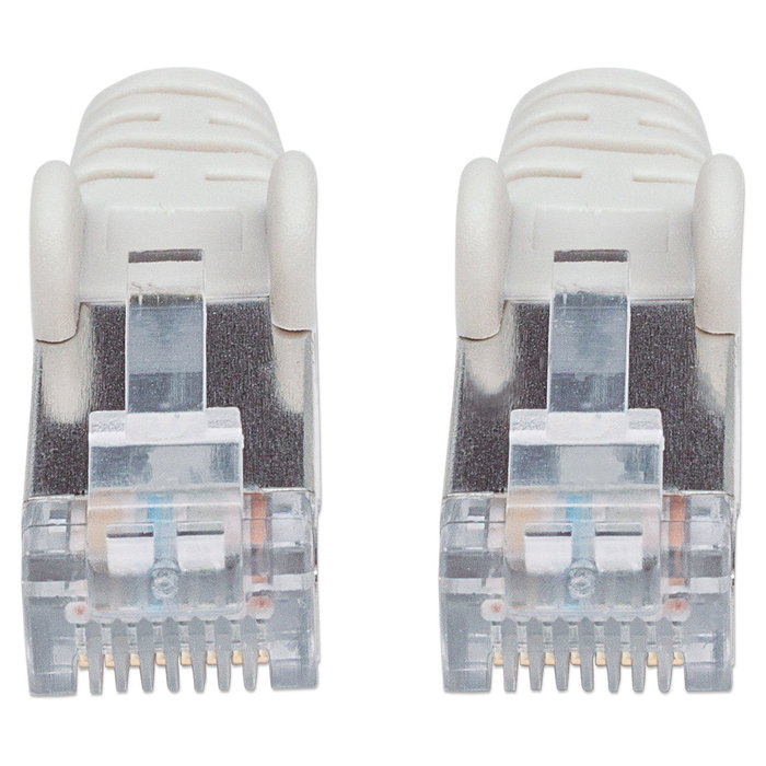 Intellinet Cable de Red Patch, Cat6, 3m, Gris, Cobre, S/FTP, LSZH, PVC, RJ45, Contactos Chapados en Oro, Antienganche, Con Protector, Garantía de por Vida