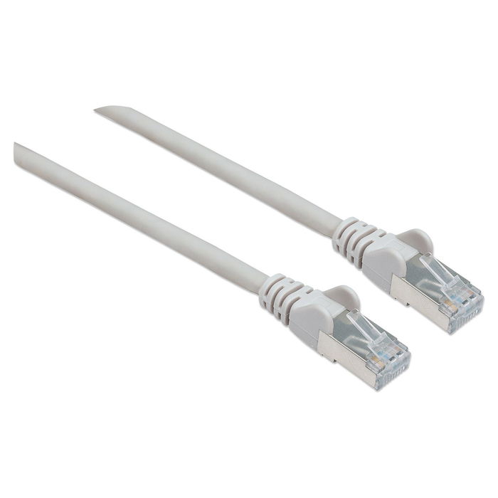 Intellinet Cable de Red Patch, Cat6, 3m, Gris, Cobre, S/FTP, LSZH, PVC, RJ45, Contactos Chapados en Oro, Antienganche, Con Protector, Garantía de por Vida