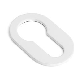 NUDA Bocallave Adhesivo Oval 26X42X4 Cromo Satinado Negro Blanco Acabado Blanco Nuda