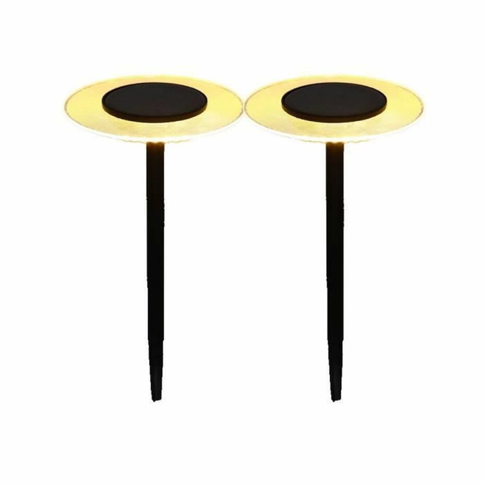 Lumisky Juego de 2 balizas solares UFO LED blanco cálido Lumisky Juego de 2 balizas solares UFO LED blanco cálido