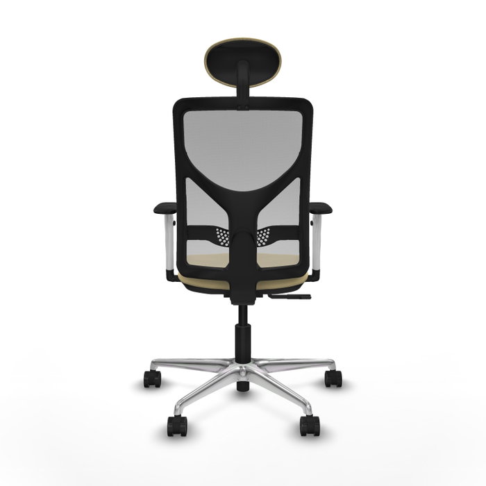 PIQUERAS Y CRESPO Silla de oficina Motilla con mecanismo Sincro, Crema y Gris