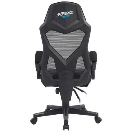 Woxter Silla Gaming Stinger Station Sense Negro, Respaldo Malla, Asiento Acolchado, Ergonómica, Altura y Reposabrazos Ajustables