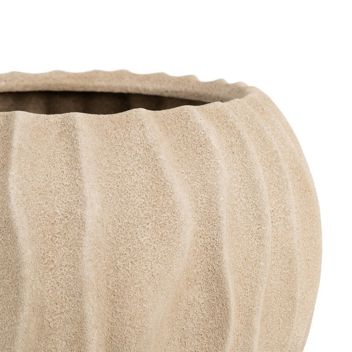 Macetero Beige Cerámica Decoración 34 X 34 X 33 cm