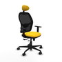 PIQUERAS Y CRESPO Silla de oficina Jorquera con mecanismo Sincro/Traslack Amarillo y Negro