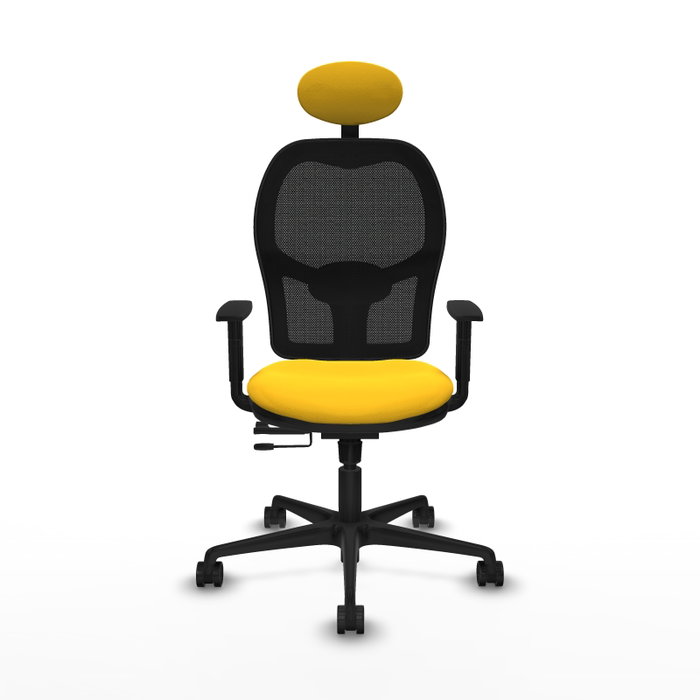 PIQUERAS Y CRESPO Silla de oficina Jorquera con mecanismo Sincro/Traslack Amarillo y Negro