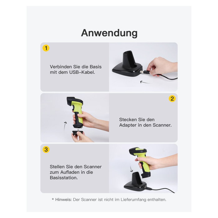 Inateck Escáner de Códigos de Barras BS04001 Negro