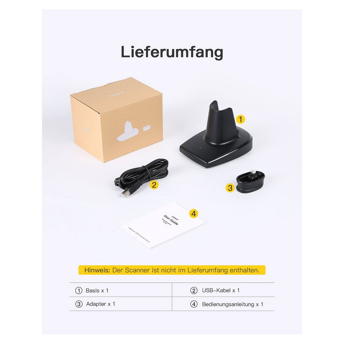 Inateck Escáner de Códigos de Barras BS04001 Negro