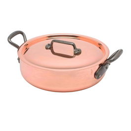 MAUVIEL Cobrinox C/T Rondón de Cobre e Inoxidable con Tapa, 28 cm de Diámetro, 7.5 Litros de Capacidad, para Cocina