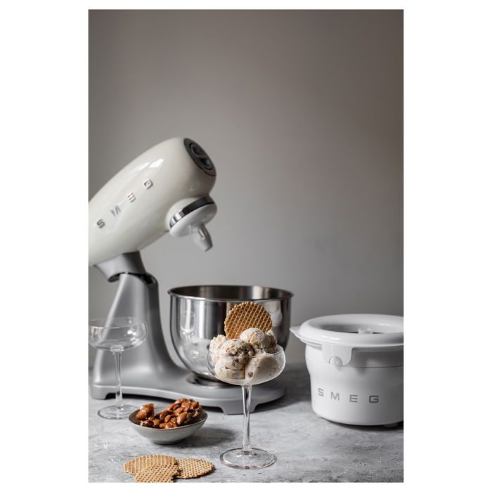 Smeg SMIC01 Accesorio Heladera - Cubeta para Helados, 1.1 Litros, Blanco, Acero Inoxidable, Compatible con Modelos SMF01 SMF02 SMF03 SMF13