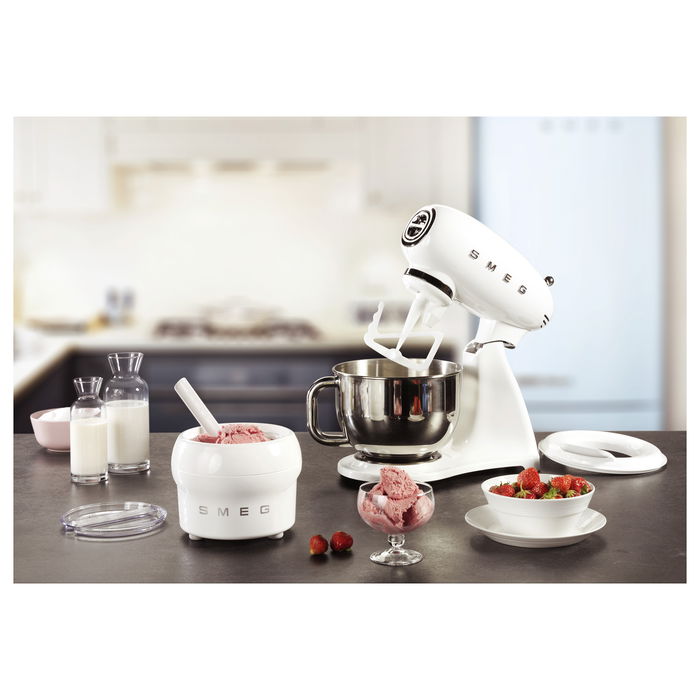 Smeg SMIC01 Accesorio Heladera - Cubeta para Helados, 1.1 Litros, Blanco, Acero Inoxidable, Compatible con Modelos SMF01 SMF02 SMF03 SMF13