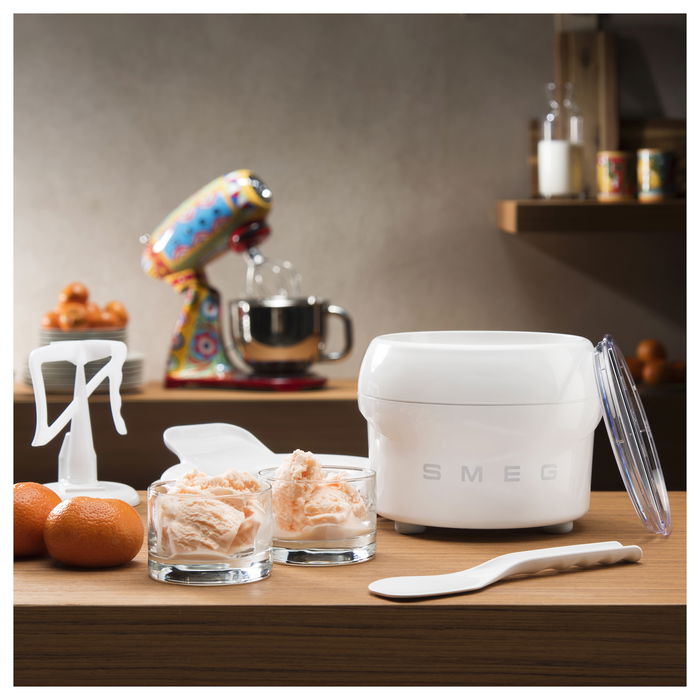 Smeg SMIC01 Accesorio Heladera - Cubeta para Helados, 1.1 Litros, Blanco, Acero Inoxidable, Compatible con Modelos SMF01 SMF02 SMF03 SMF13