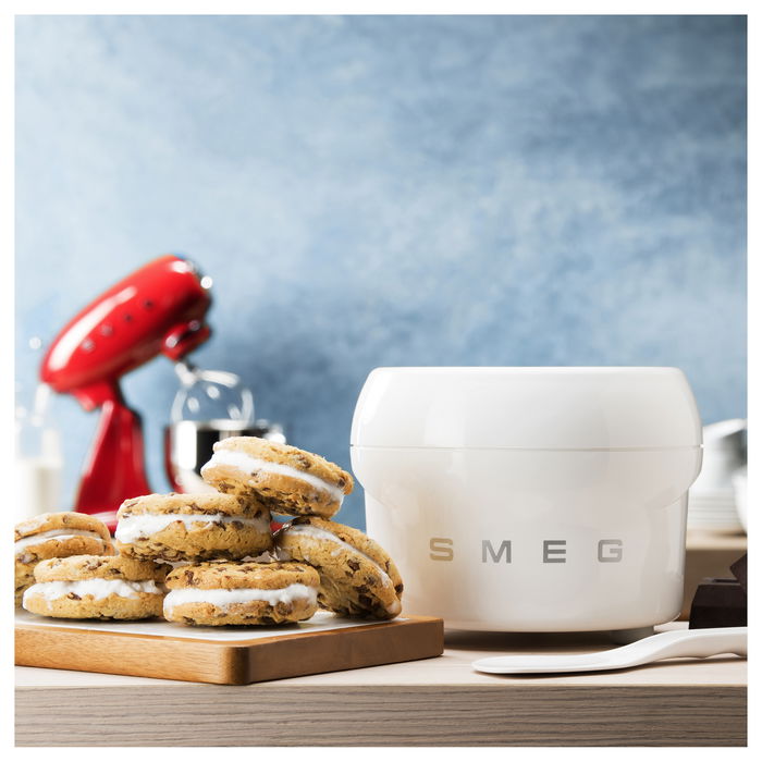 Smeg SMIC01 Accesorio Heladera - Cubeta para Helados, 1.1 Litros, Blanco, Acero Inoxidable, Compatible con Modelos SMF01 SMF02 SMF03 SMF13