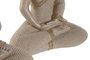 DKD Home Decor Set de 2 Figuras de Buda en Resina Crema y Dorado