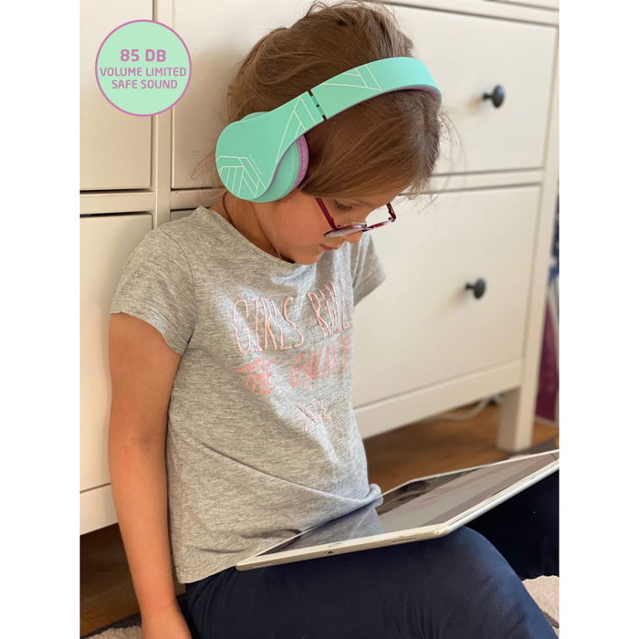 PowerLocus P2 Auriculares para Niños Turquesa/Morado