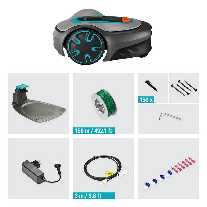 Gardena Robot cortacésped sileno para jardines de 250 m²