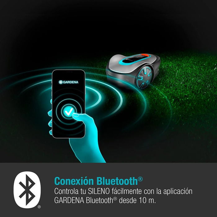 Gardena Robot Cortacésped Sileno 15201-34 para Jardines de hasta 250 m², Muy Silencioso (Max 58 db)