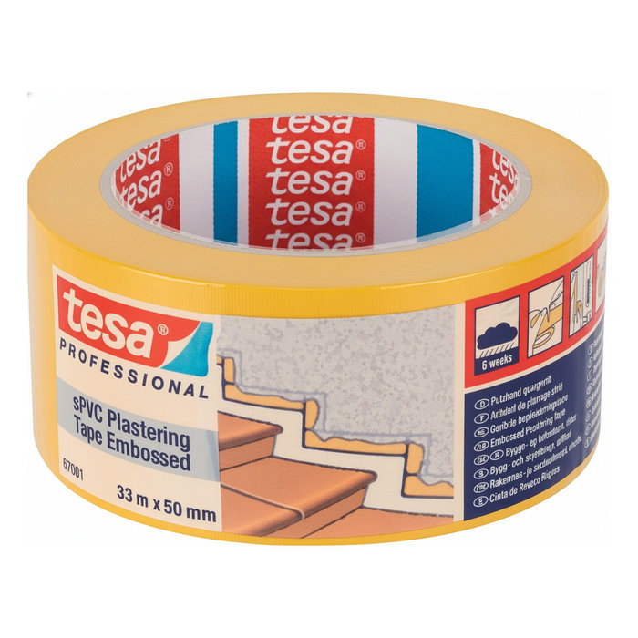 Tesa Cinta de enlucido sPVC 33 m x 50 mm amarillo 67001 Tesa Cinta de enlucido sPVC 33 m x 50 mm amarillo 67001