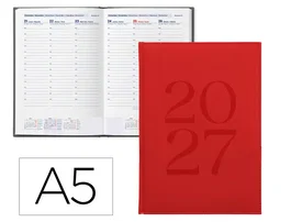 Liderpapel Agenda de oficina 2027 semana vista A5 rojo