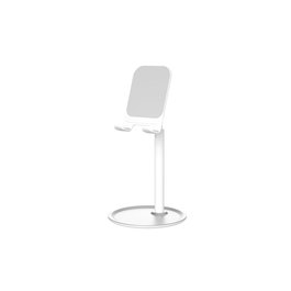 FOREVER Soporte de Mesa para Móviles y Tablets, Ajustable, Color Blanco - Soportes y Accesorios