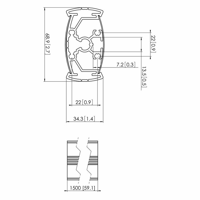 Vogel's PUC 2315 CONNECT-IT SMALL POLE 150CM Plata