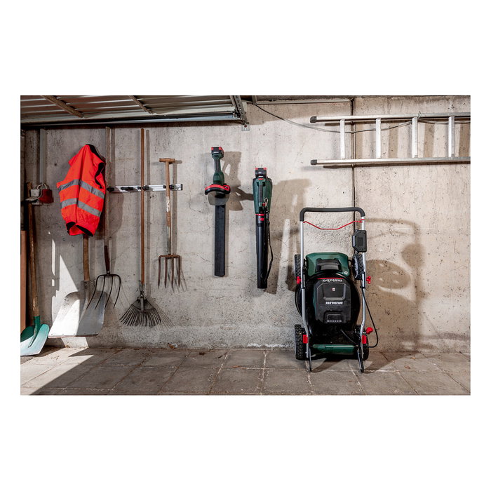 Metabo RM 36-18 LTX BL 46 Cortacésped Manual Eléctrico con Batería, Ancho de Corte 46 cm para 800 m2, 55 L Bolsa Recogedora, 7 Alturas Ajustables 2.5-8 cm