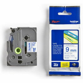 Brother Cinta Rotuladora Laminada TZe223 Azul sobre Blanco 9mm x 8m
