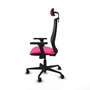 PIQUERAS Y CRESPO Silla de oficina Mardos con mecanismo Sincro, Rosa y Negro