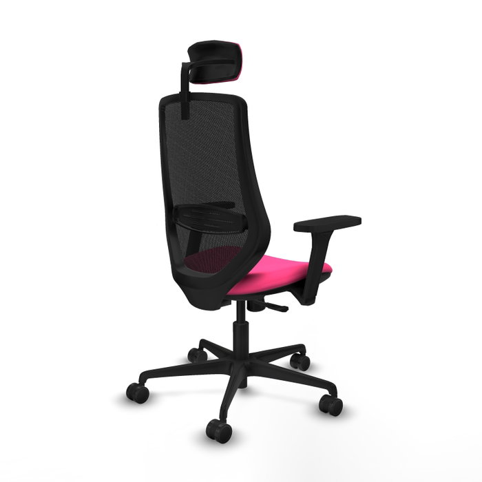 PIQUERAS Y CRESPO Silla de oficina Mardos con mecanismo Sincro, Rosa y Negro