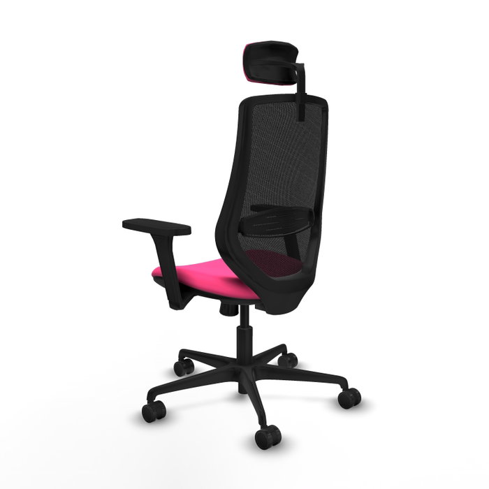 PIQUERAS Y CRESPO Silla de oficina Mardos con mecanismo Sincro, Rosa y Negro