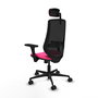 PIQUERAS Y CRESPO Silla de oficina Mardos con mecanismo Sincro, Rosa y Negro
