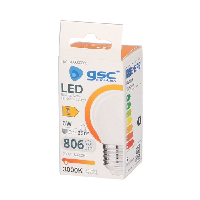 GSC Evolution Bombilla LED Serie Cristal Esférica 6W E27 3000K