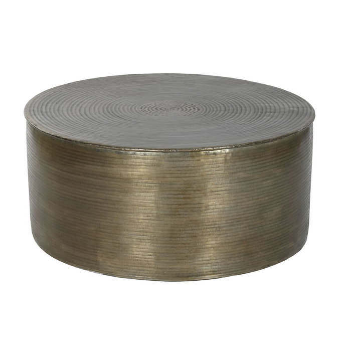 DKD Home Decor Mesa de Centro Moderna Dorado Aluminio 90 x 90 x 40 cm